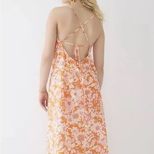 J. Crew NWT Liberty Print Marigold 🍊 Hibiscus Floral Dress Fine Cotton Poplin XL